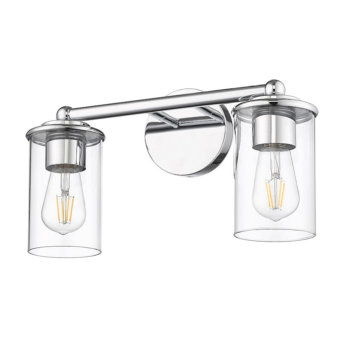 Z-Lite Thayer 2 Light Vanity, Chrome/Clear