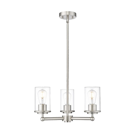 Z-Lite Thayer 3 Light Chandelier, Brushed Nickel/Clear - 742-3BN