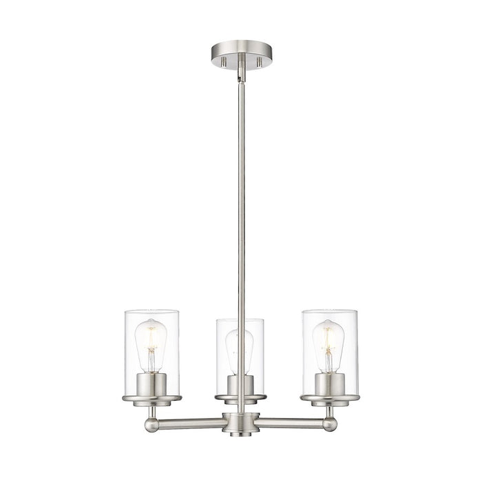 Z-Lite Thayer 3 Light Chandelier, Brushed Nickel/Clear - 742-3BN