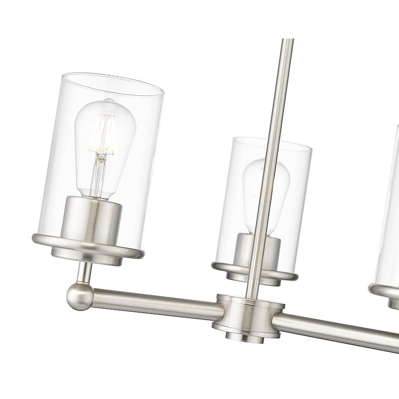 Z-Lite Thayer 3 Light Chandelier, Brushed Nickel/Clear