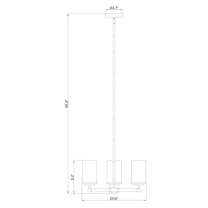 Z-Lite Thayer 3 Light Chandelier, Brushed Nickel/Clear