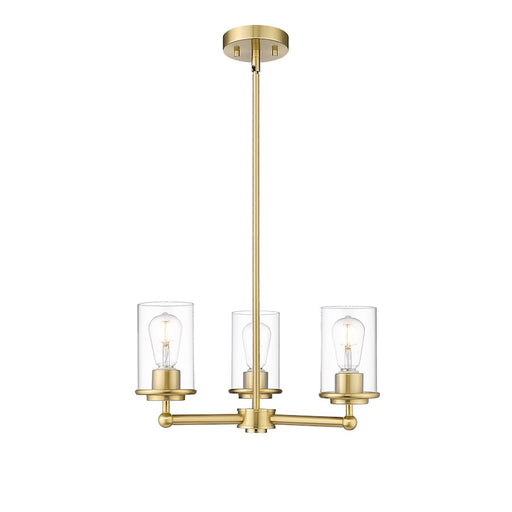 Z-Lite Thayer 3 Light Chandelier, Luxe Gold/Clear - 742-3LG