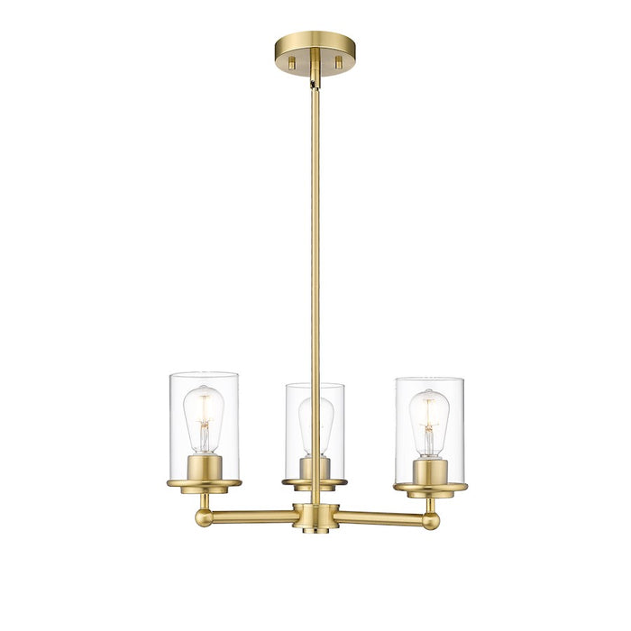 Z-Lite Thayer 3 Light Chandelier, Luxe Gold/Clear - 742-3LG