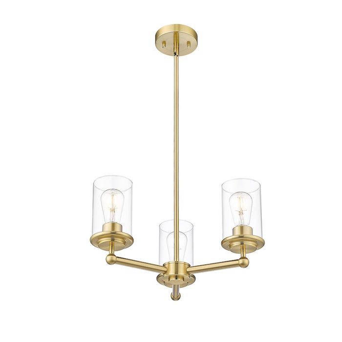 Z-Lite Thayer 3 Light Chandelier, Luxe Gold/Clear