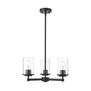 Z-Lite Thayer 3 Light Chandelier, Matte Black/Clear - 742-3MB