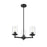 Z-Lite Thayer 3 Light Chandelier, Matte Black/Clear