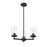 Z-Lite Thayer 3 Light Chandelier, Matte Black/Clear