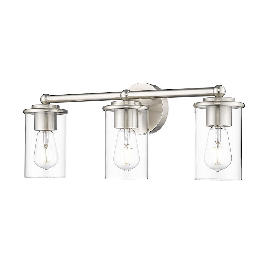 Z-Lite Thayer 3 Light Vanity, Brushed Nickel/Clear - 742-3V-BN