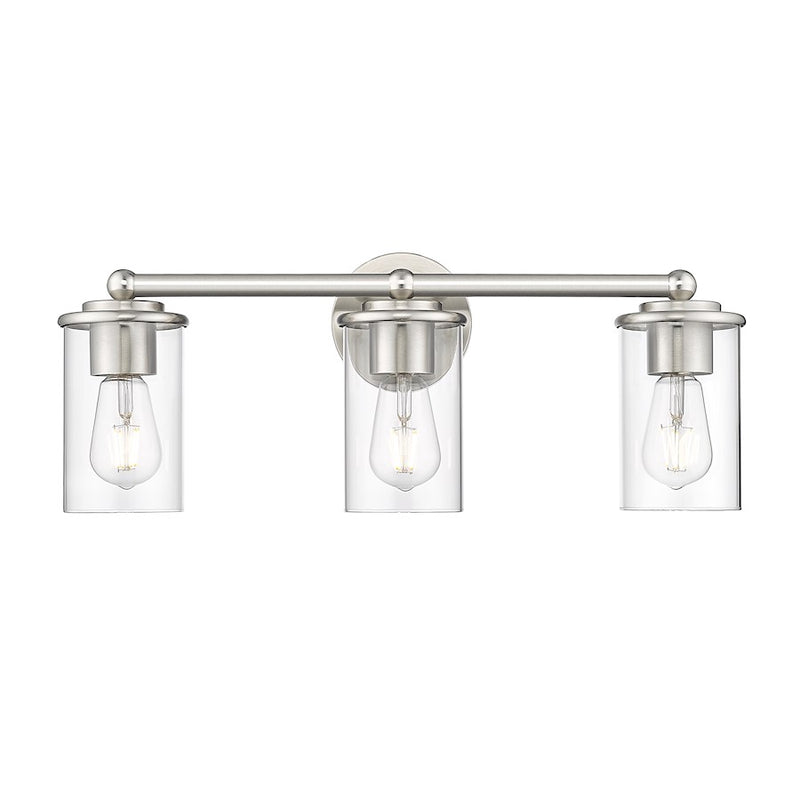 Z-Lite Thayer 3 Light Vanity, Brushed Nickel/Clear