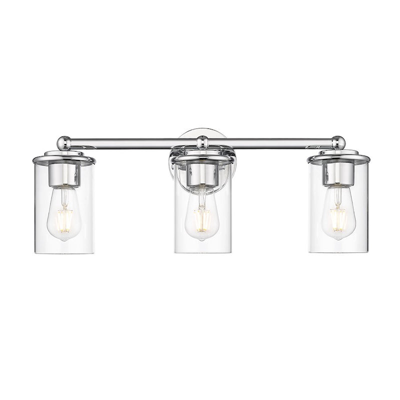 Z-Lite Thayer 3 Light Vanity, Chrome/Clear