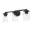 Z-Lite Thayer 3 Light Vanity, Matte Black/Clear