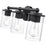 Z-Lite Thayer 3 Light Vanity, Matte Black/Clear