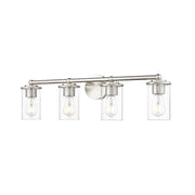 Z-Lite Thayer 4 Light Vanity, Brushed Nickel/Clear - 742-4V-BN