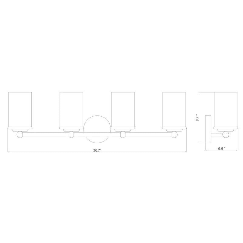 Z-Lite Thayer 4 Light Vanity, Brushed Nickel/Clear
