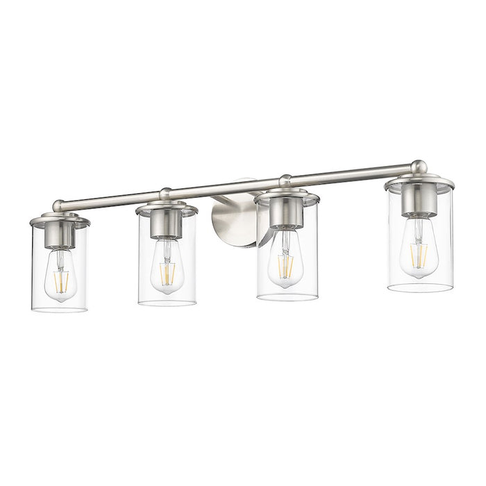 Z-Lite Thayer 4 Light Vanity, Brushed Nickel/Clear