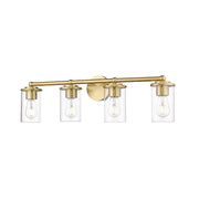 Z-Lite Thayer 4 Light Vanity, Luxe Gold/Clear - 742-4V-LG