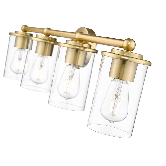 Z-Lite Thayer 4 Light Vanity, Luxe Gold/Clear