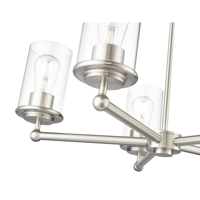 Z-Lite Thayer 5 Light Chandelier, Brushed Nickel/Clear