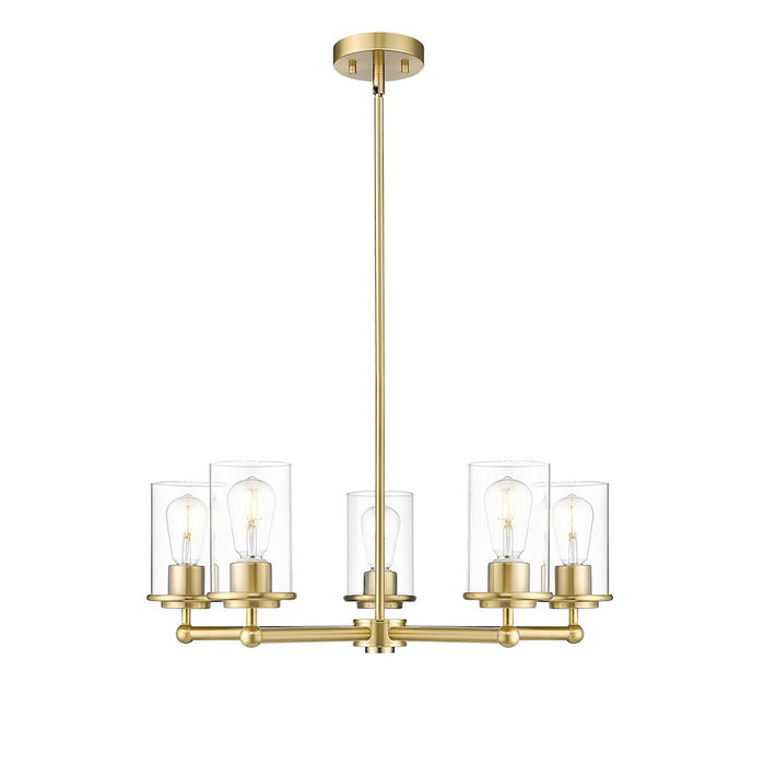 Z-Lite Thayer 5 Light Chandelier, Luxe Gold/Clear - 742-5LG