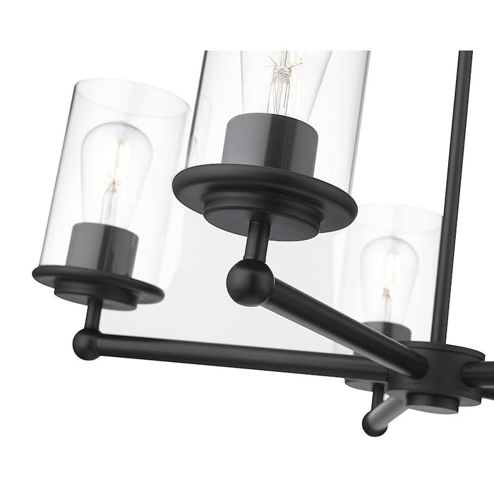 Z-Lite Thayer 5 Light Chandelier, Matte Black/Clear