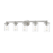 Z-Lite Thayer 5 Light Vanity, Brushed Nickel/Clear - 742-5V-BN