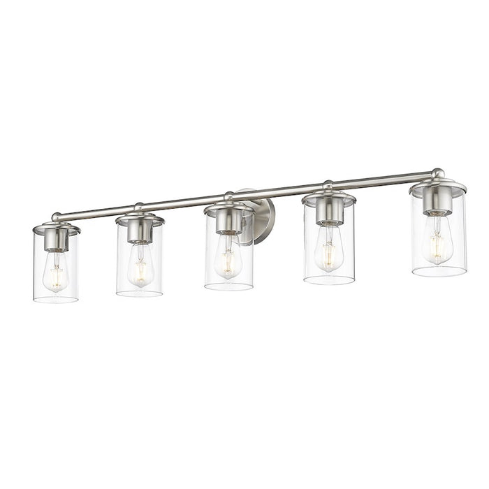 Z-Lite Thayer 5 Light Vanity, Brushed Nickel/Clear