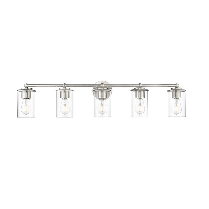 Z-Lite Thayer 5 Light Vanity, Brushed Nickel/Clear