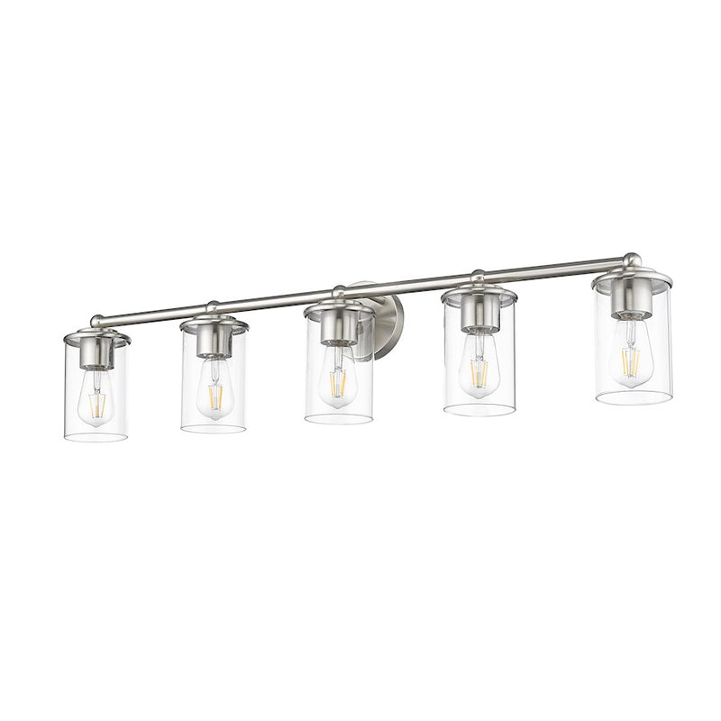 Z-Lite Thayer 5 Light Vanity, Brushed Nickel/Clear