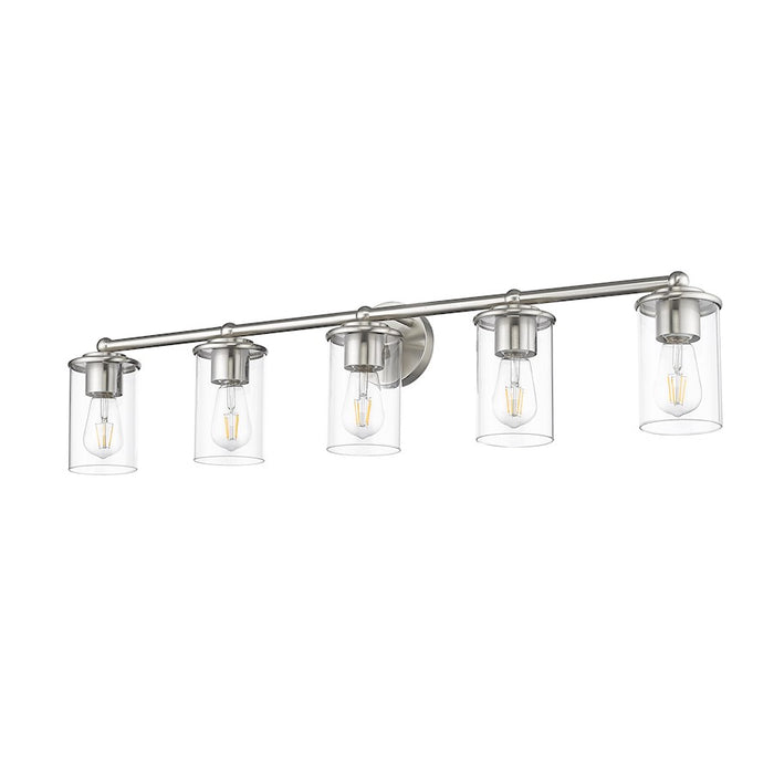 Z-Lite Thayer 5 Light Vanity, Brushed Nickel/Clear