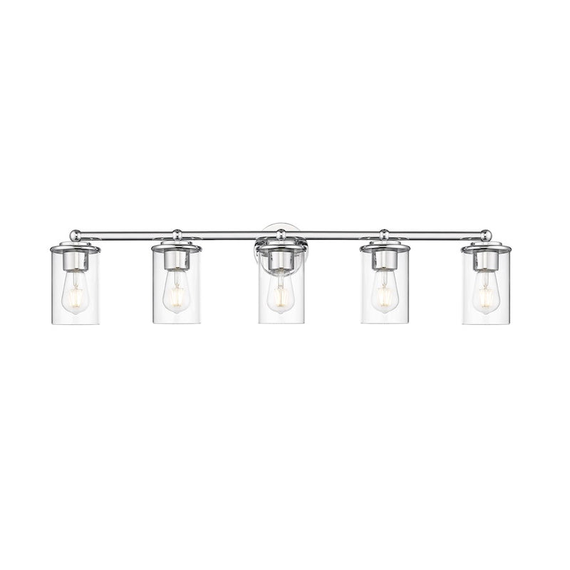 Z-Lite Thayer 5 Light Vanity, Chrome/Clear