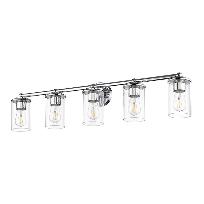 Z-Lite Thayer 5 Light Vanity, Chrome/Clear