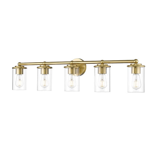 Z-Lite Thayer 5 Light Vanity, Luxe Gold/Clear - 742-5V-LG