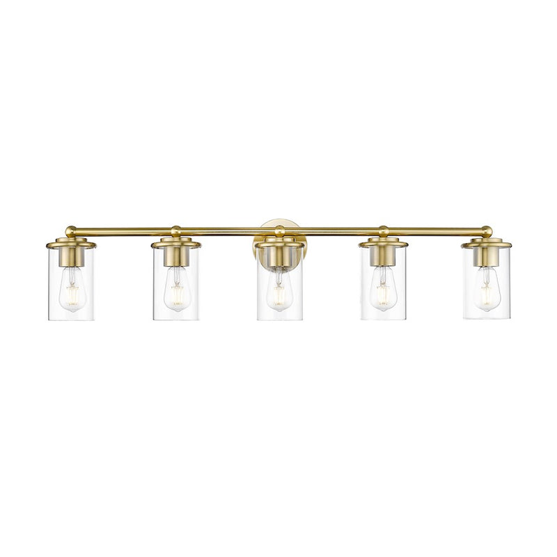 Z-Lite Thayer 5 Light Vanity, Luxe Gold/Clear