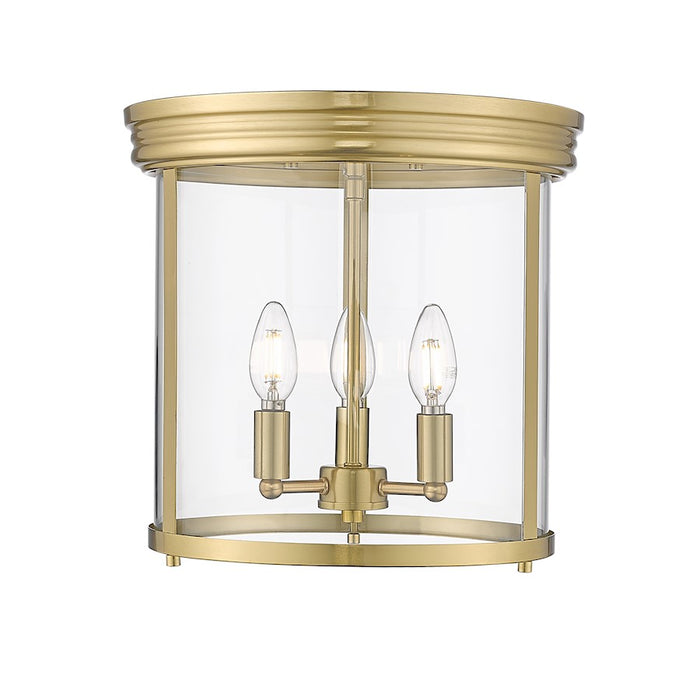 Z-Lite Thayer 3 Light Flush Mount, Luxe Gold/Clear - 742F13-LG