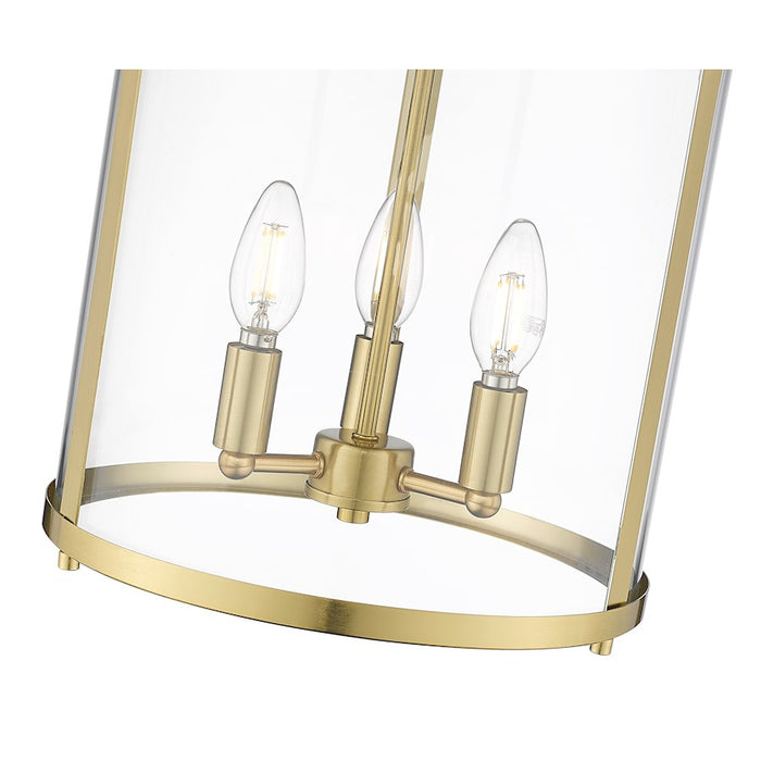 Z-Lite Thayer 3 Light Flush Mount, Luxe Gold/Clear