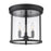 Z-Lite Thayer 3 Light Flush Mount, Matte Black/Clear