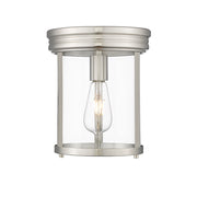 Z-Lite Thayer 1 Light Flush Mount, Brushed Nickel/Clear - 742F9-BN
