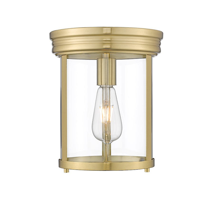 Z-Lite Thayer 1 Light Flush Mount, Luxe Gold/Clear - 742F9-LG