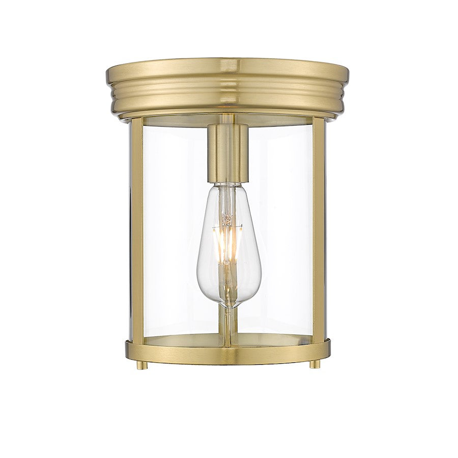 Z-Lite Thayer 1 Light Flush Mount, Luxe Gold/Clear - 742F9-LG