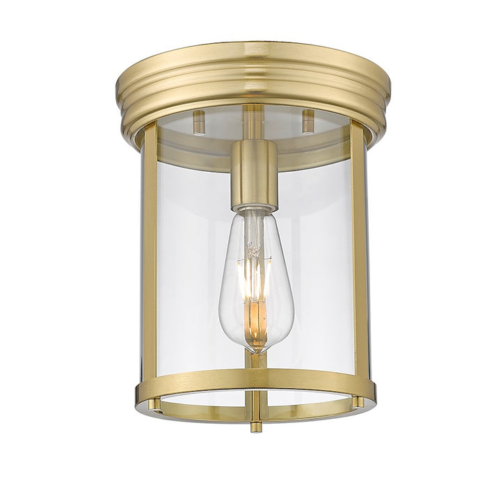 Z-Lite Thayer 1 Light Flush Mount, Luxe Gold/Clear