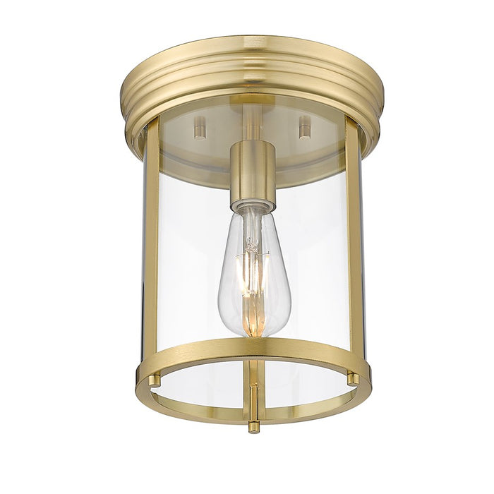 Z-Lite Thayer 1 Light Flush Mount, Luxe Gold/Clear