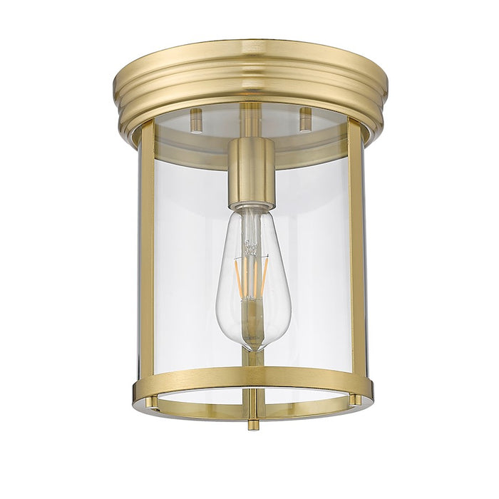 Z-Lite Thayer 1 Light Flush Mount, Luxe Gold/Clear