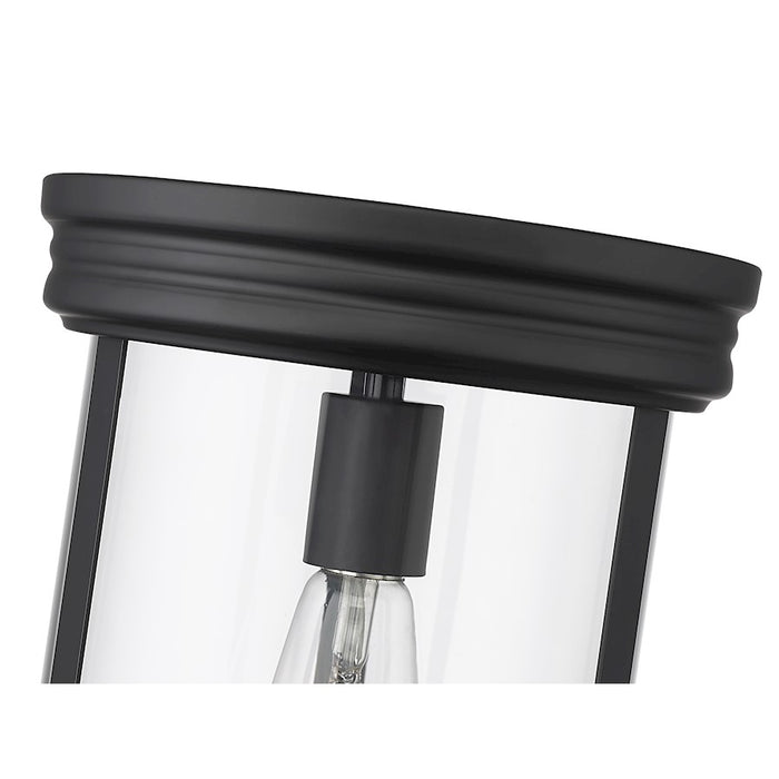 Z-Lite Thayer 1 Light Flush Mount, Matte Black/Clear