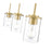 Z-Lite Thayer 3 Light Pendant, Luxe Gold/Clear