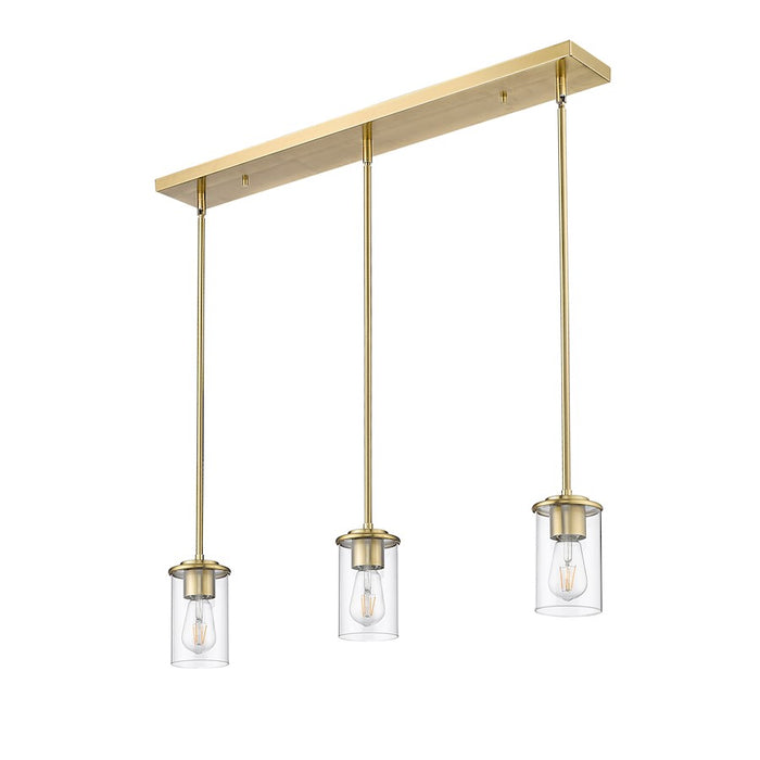 Z-Lite Thayer 3 Light Pendant, Luxe Gold/Clear