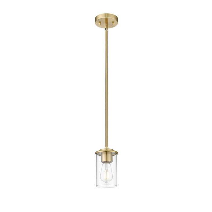 Z-Lite Thayer 1 Light Pendant, Luxe Gold/Clear