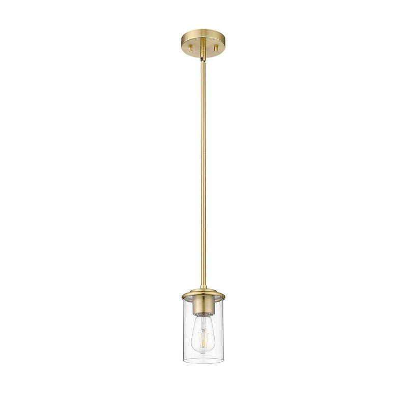 Z-Lite Thayer 1 Light Pendant, Luxe Gold/Clear