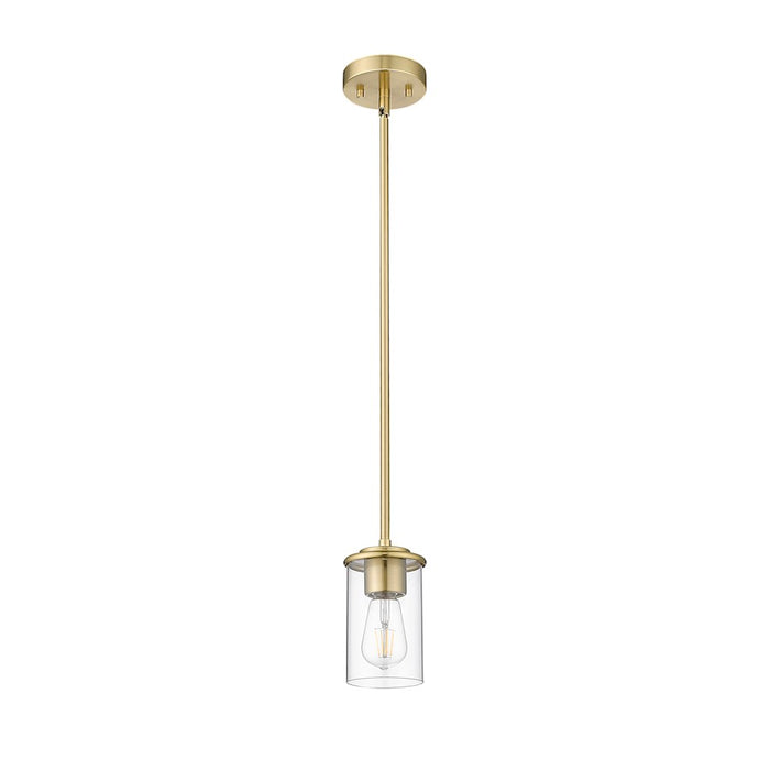 Z-Lite Thayer 1 Light Pendant, Luxe Gold/Clear