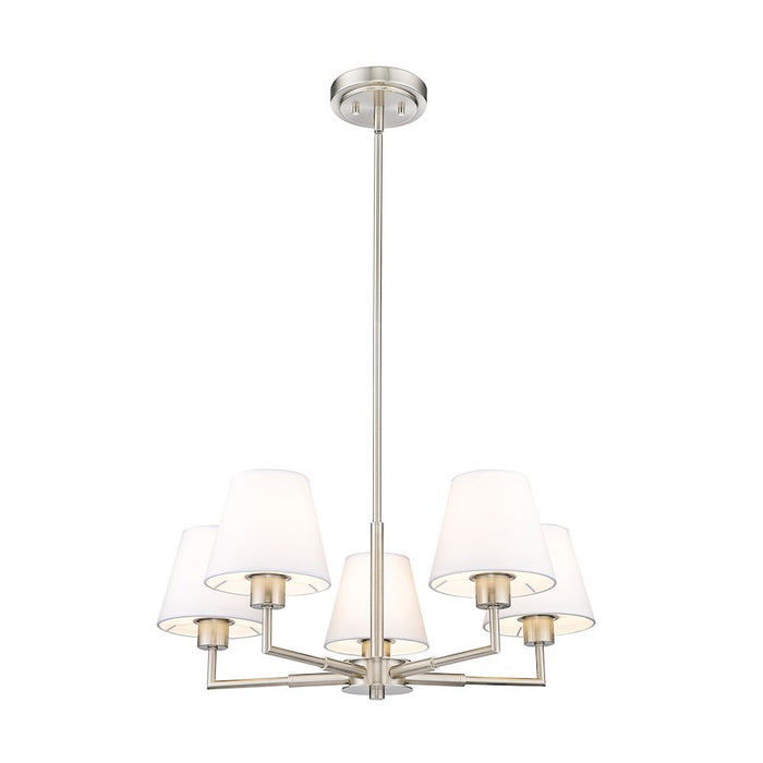 Z-Lite Leila 5 Light 26" Chandelier, Brushed Nickel/White Linen