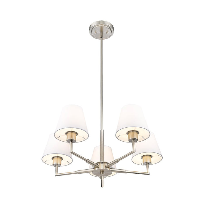 Z-Lite Leila 5 Light 26" Chandelier, Brushed Nickel/White Linen